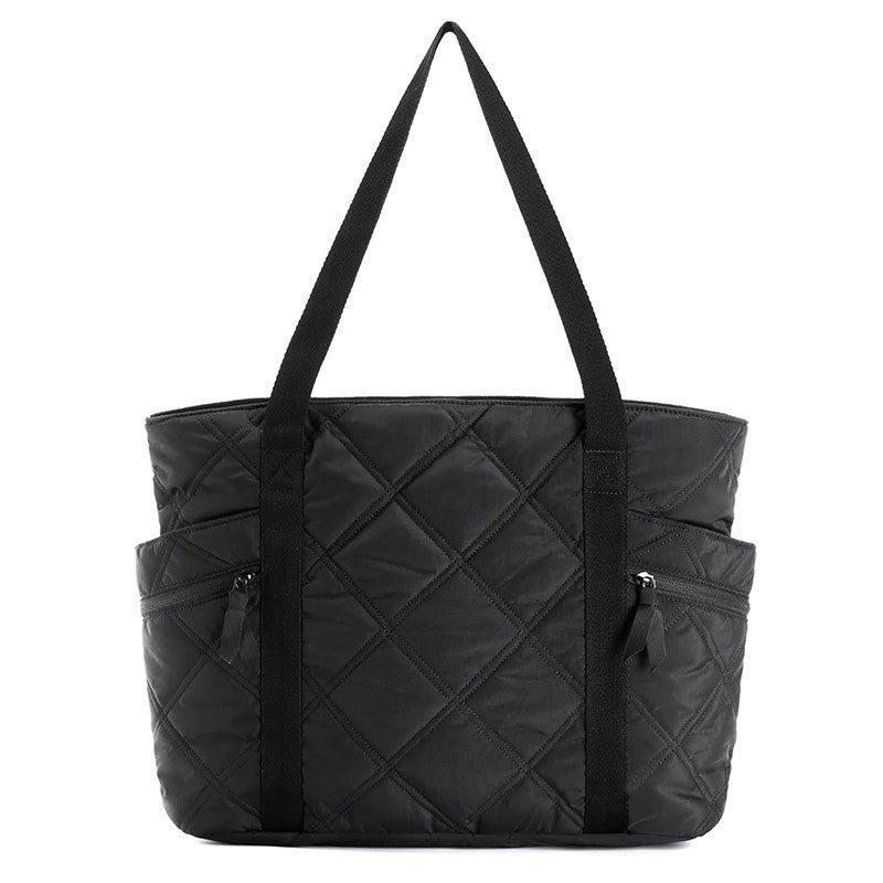 Custom Bag Factory  Fashion Women's Large-Capacity Tote Bag, Quilted Cotton Handbag, Lightweight Storage Puffer Shoulder Bag