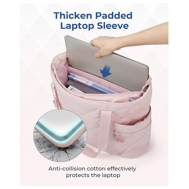 Custom Bag Factory  Fashion Women's Large-Capacity Tote Bag, Quilted Cotton Handbag, Lightweight Storage Puffer Shoulder Bag