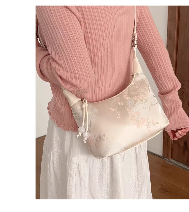Custom Chinese Style Silk Embroidered Qipao Bag for Women | 2025 New Autumn & Winter Collection | Crossbody Dumpling Bag | Vintage Chinese Modern Handbag