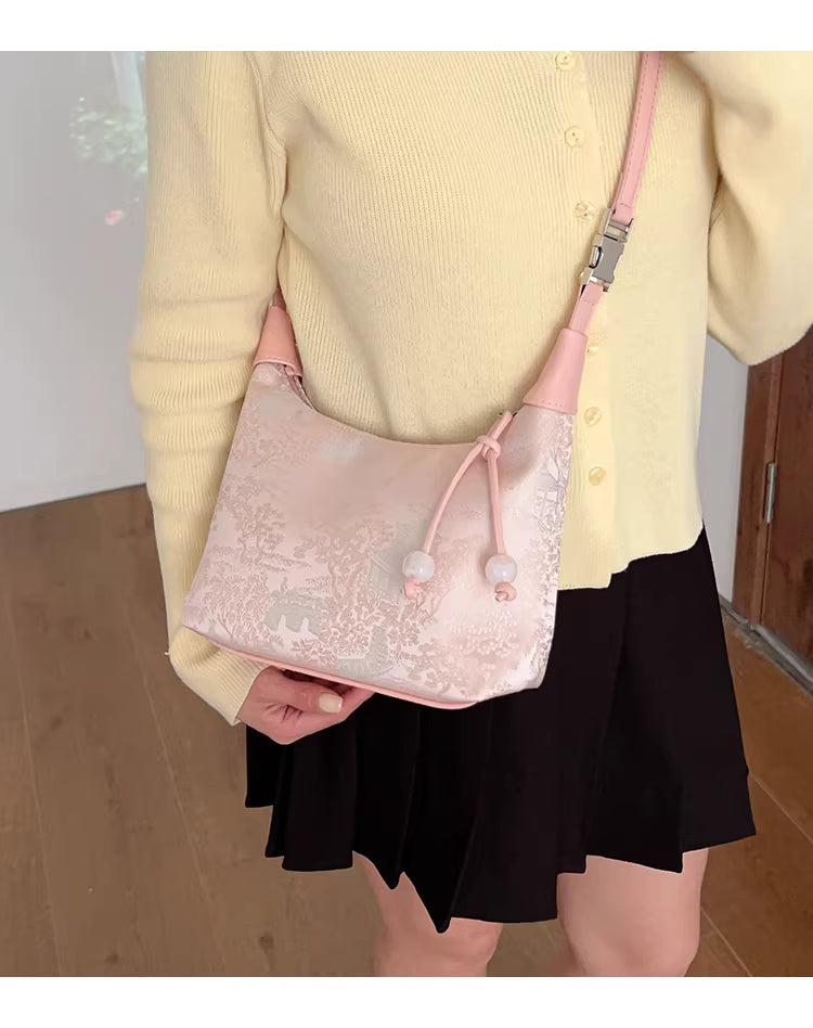 Custom Chinese Style Silk Embroidered Qipao Bag for Women | 2025 New Autumn & Winter Collection | Crossbody Dumpling Bag | Vintage Chinese Modern Handbag